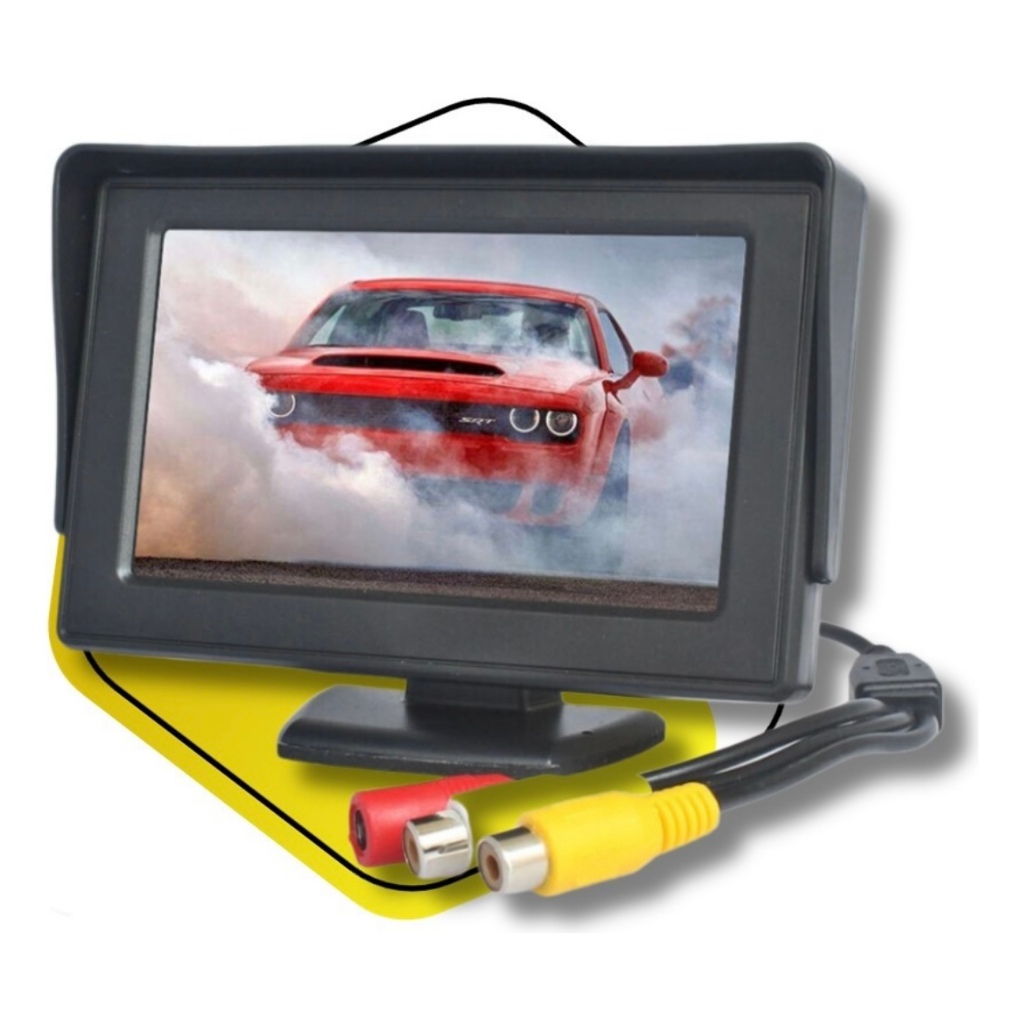 Tela Monitor Veicular 4.3 Lcd Câmera De Ré Hd Visão Noturna | Shopee Brasil