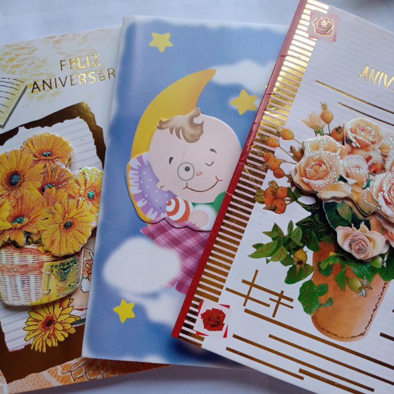 Cartão,Kit com 05 cartões musicais que não tocam música( estoque antigo de loja)