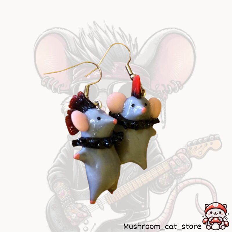 Brincos Ratinhos Punk