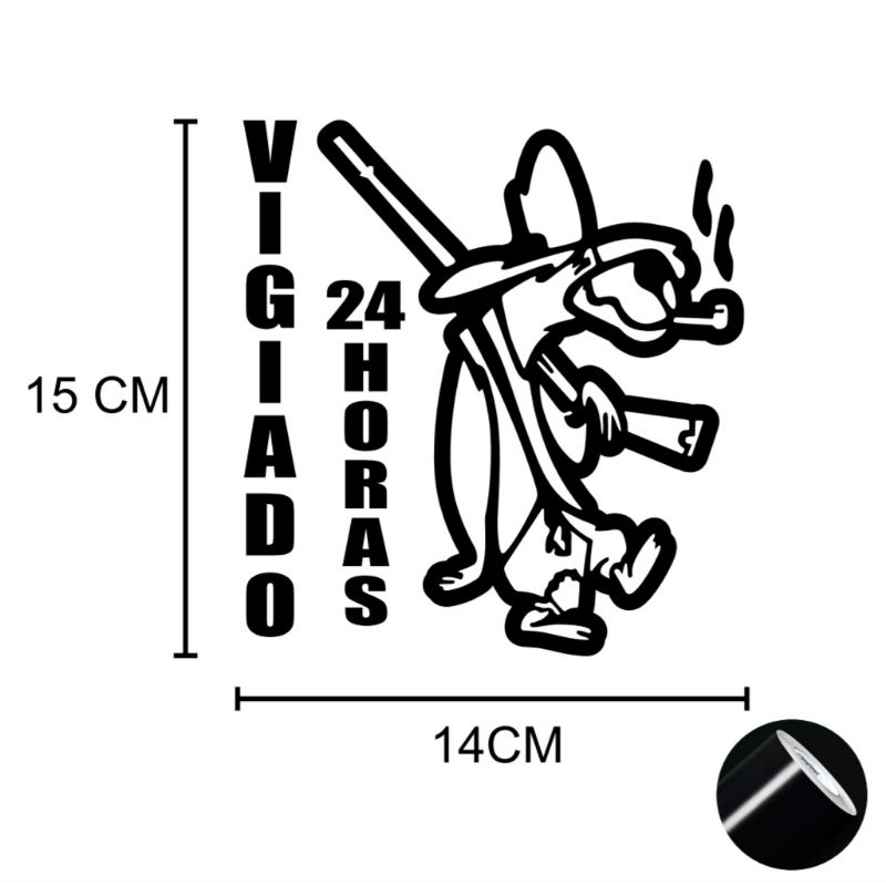 Adesivo para carro caminhão vigiado 24 horas - 15x14Cm | Shopee Brasil