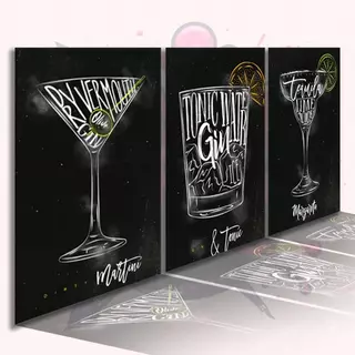 Kit 3 Plaquinhas Decorativas Drinks Bar Restaurante
