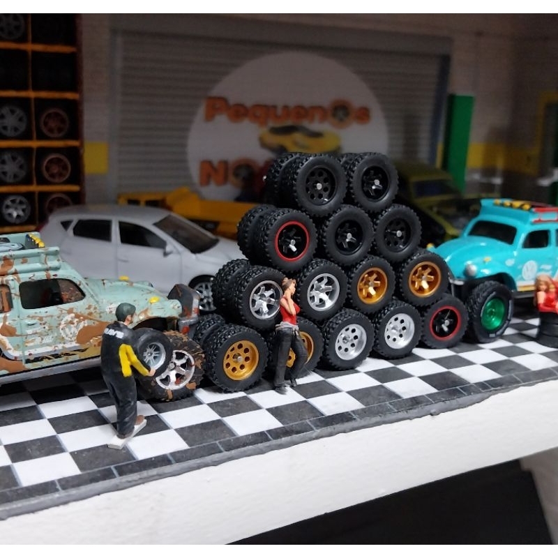 Rodas com pneus de borracha Off-road de R-1 até R-14