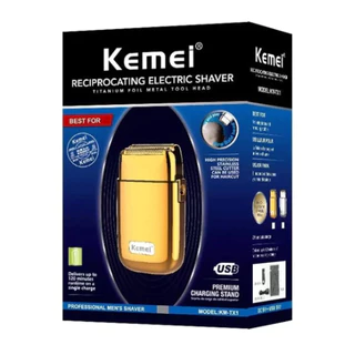 Barbeador Kemei KM-TX1 dourado 110V/240V