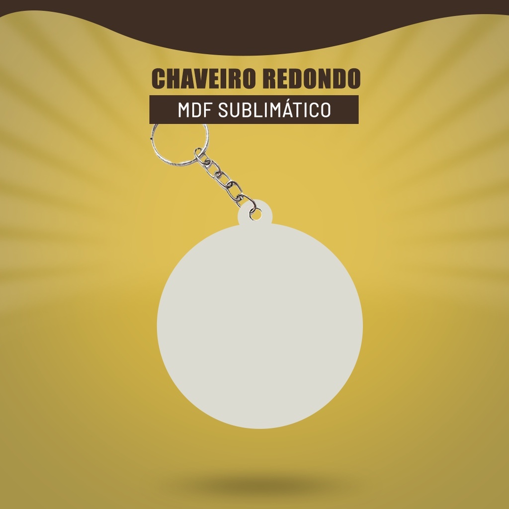pacote com 30 chaveiros redondo de MDF sublimatico resinado para sublimação 3mm