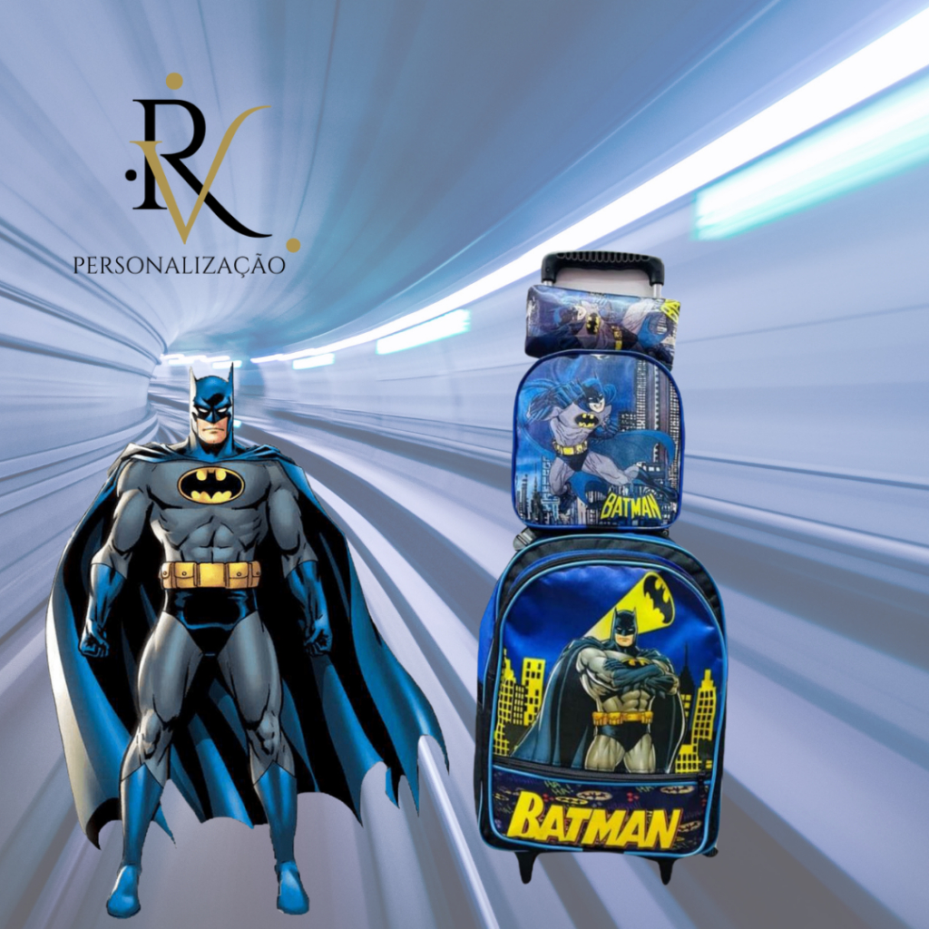 Kit Escolar Mochila de Rodinhas + Lancheira + Estojo - BATMAN - RV ...