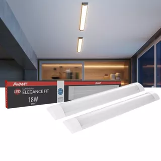 Luminária Led Calha Slim Tubular 18/36w 6500k/3000k Branco e Preto Avant Bivolt