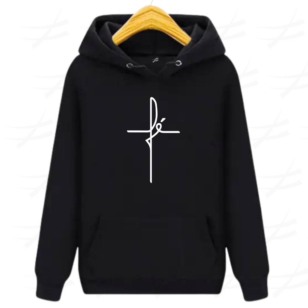 Moletom Premium Estampado Fé Canguru Blusa de Frio