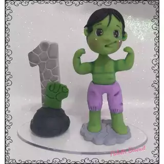 Topo de bolo - Vela Hulk Biscuit *** envio em 15 dias uteis