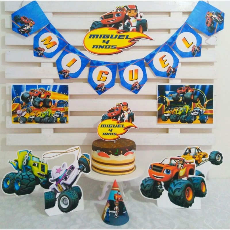 Topo De Bolo Blaze And The Monster Machines 4 - Fazendo …  Blaze and the  monster machines party, Blaze and the monster machines cake, Monster trucks  birthday party