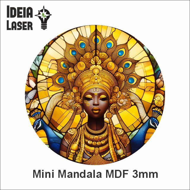 Oxum - Mini Mandala MDF- Arte Estilo Vitral