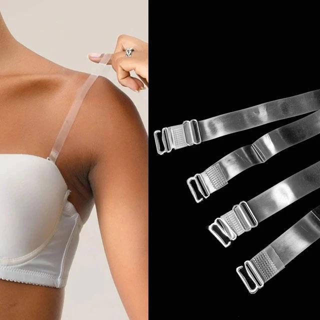 Kit 05 Pares de Alças de Sutiã de Silicone Removivél Transparente Alça de Silicone Lingerie