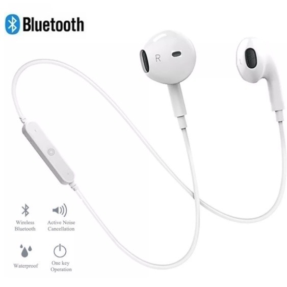 fone de ouvido bluetooth 4.1 sem fio intra-auricular esportivo headset branco