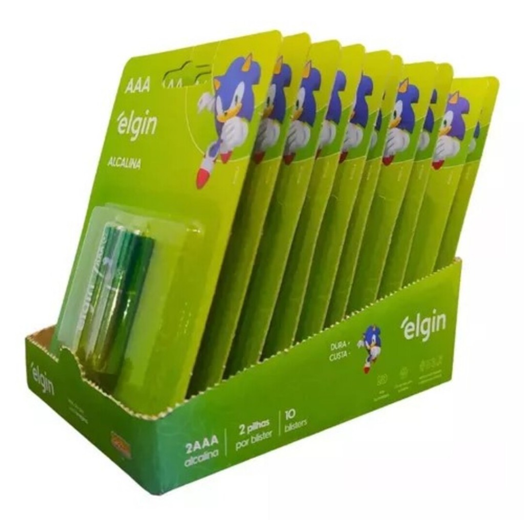 Pilhas AAA Alcalinas Elgin - 20 Unidades, 1.5V, Ideal Para Brinquedos E Controles