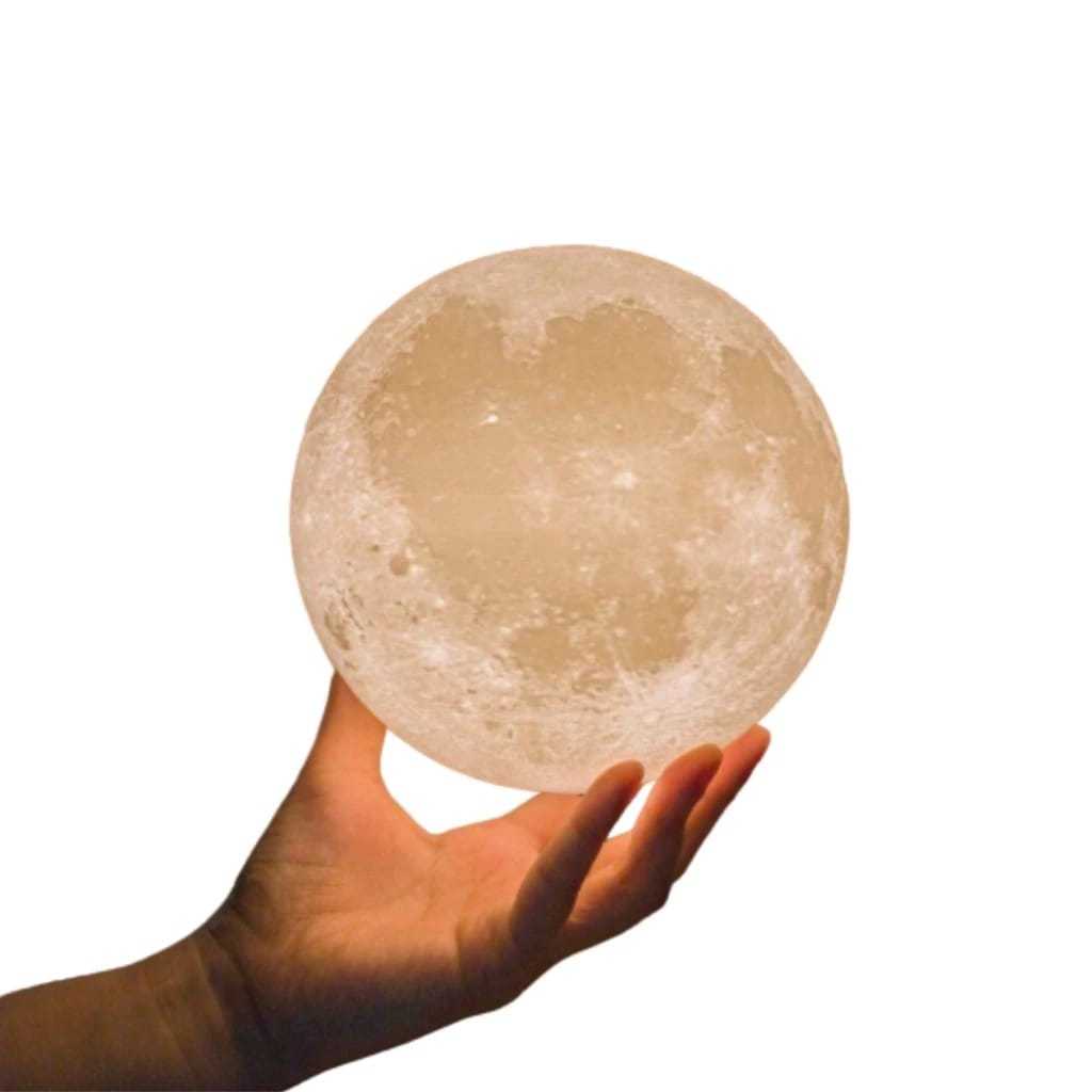 Luminária De Lua Cheia 3d Led Abajur Decoração