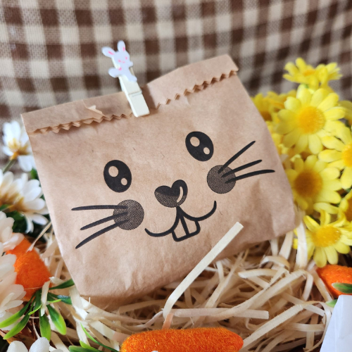 25UN Saquinho de papel Pardo Coelho da páscoa 10x12CM | Mimo de páscoa | Embalagem de papel Mimo de páscoa