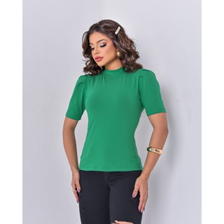 Camiseta Feminina Soltinho Blusinha Plus Blusa Manga Princesa Luxo T-shirt Moda Lisa
