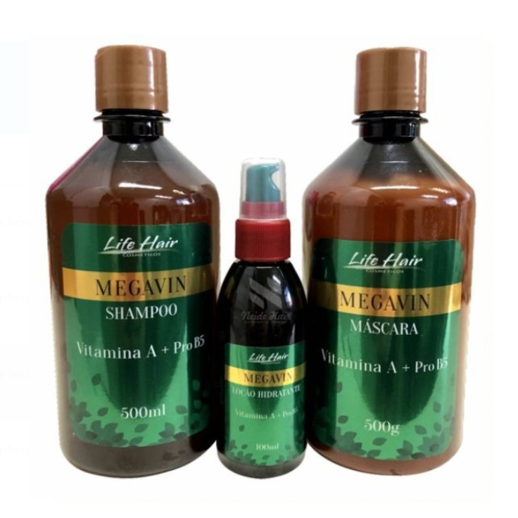 Kit Crescimento Capilar Megavin Life Hair | Shopee Brasil
