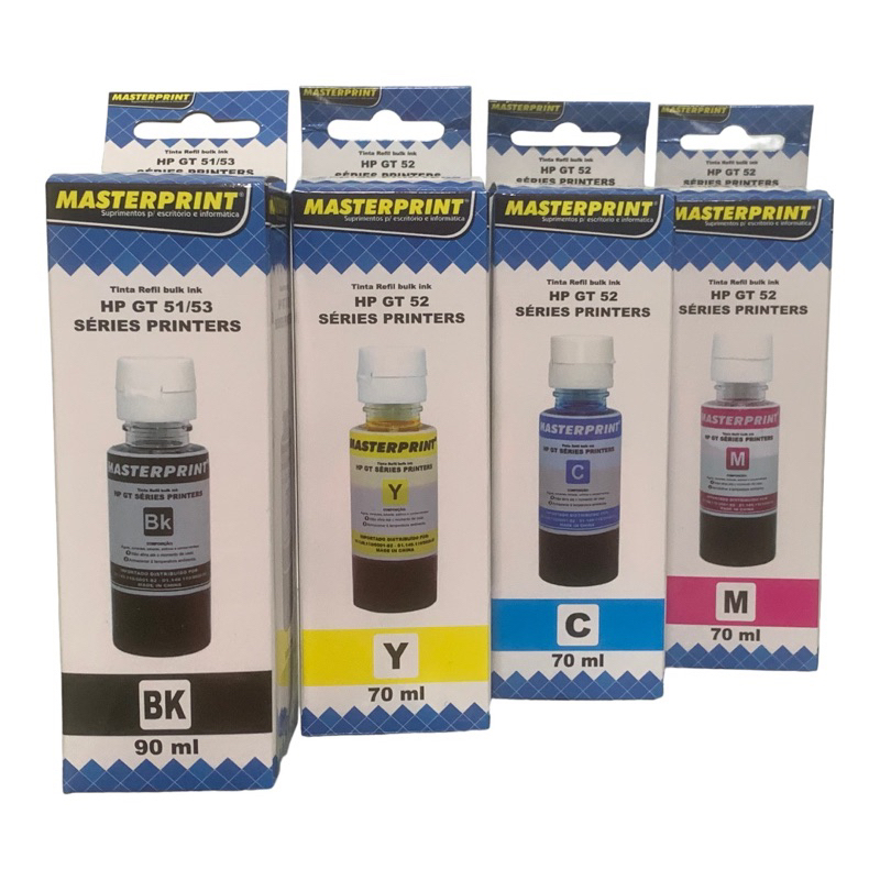 Kit 4 refil tinta similar para hp ink tank 116 316 412 416 gt faz a boa 