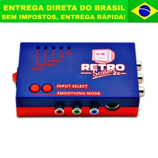 RETRO SCALER 2X - Conversor de S-video / Componente / RCA para Hdmi Upscaler para consolas de jogos retro, PS2, N64, NES, Dreamcast, Saturn, MD1, MD2