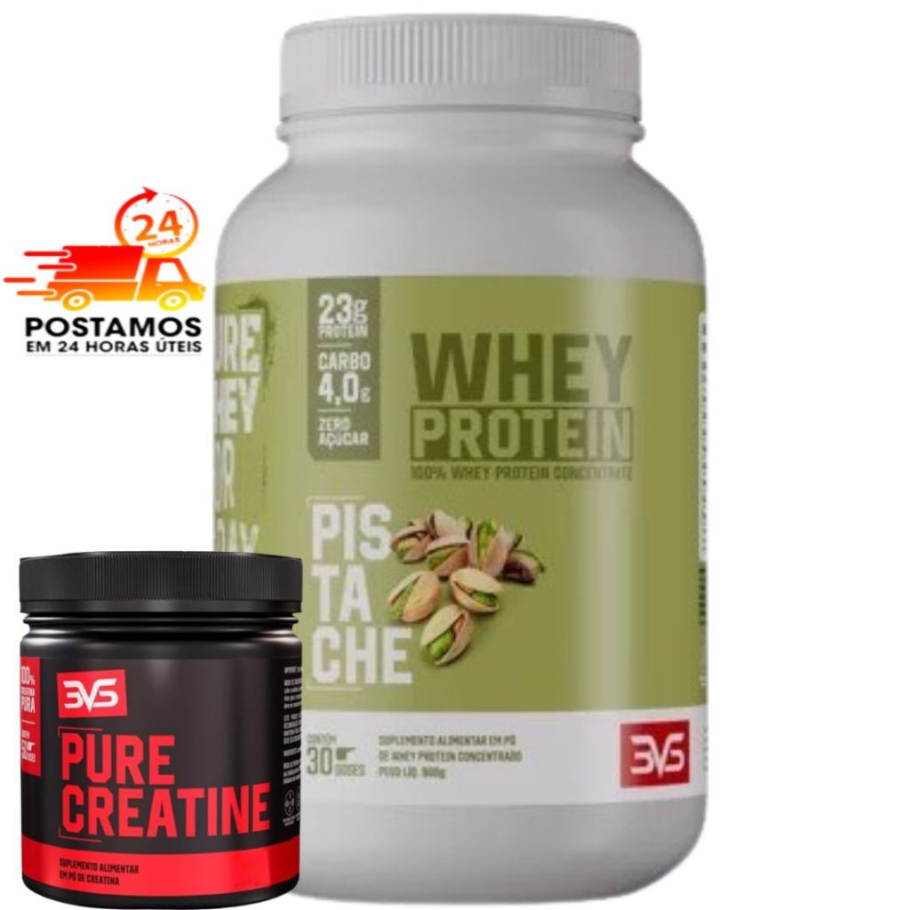 Kit Whey Protein 100% Concentrada Creatina 150g Pura Monohidratada 3VS Nutrition