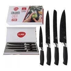 Conjunto Cheff de Facas 4 Peças Aço Inox