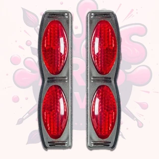 Kit 2 Protetor De Porta Automotivo Preto e Vermelho Rubi Refletor Par De Olho De Gato serve para qualquer carro