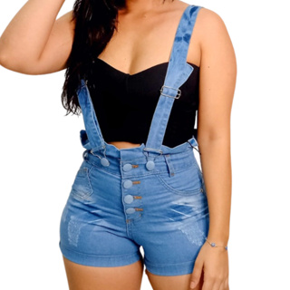 Jardineira Feminina Salopete Suspensório Moda Gringa Blogueira Oferta Relâmpago