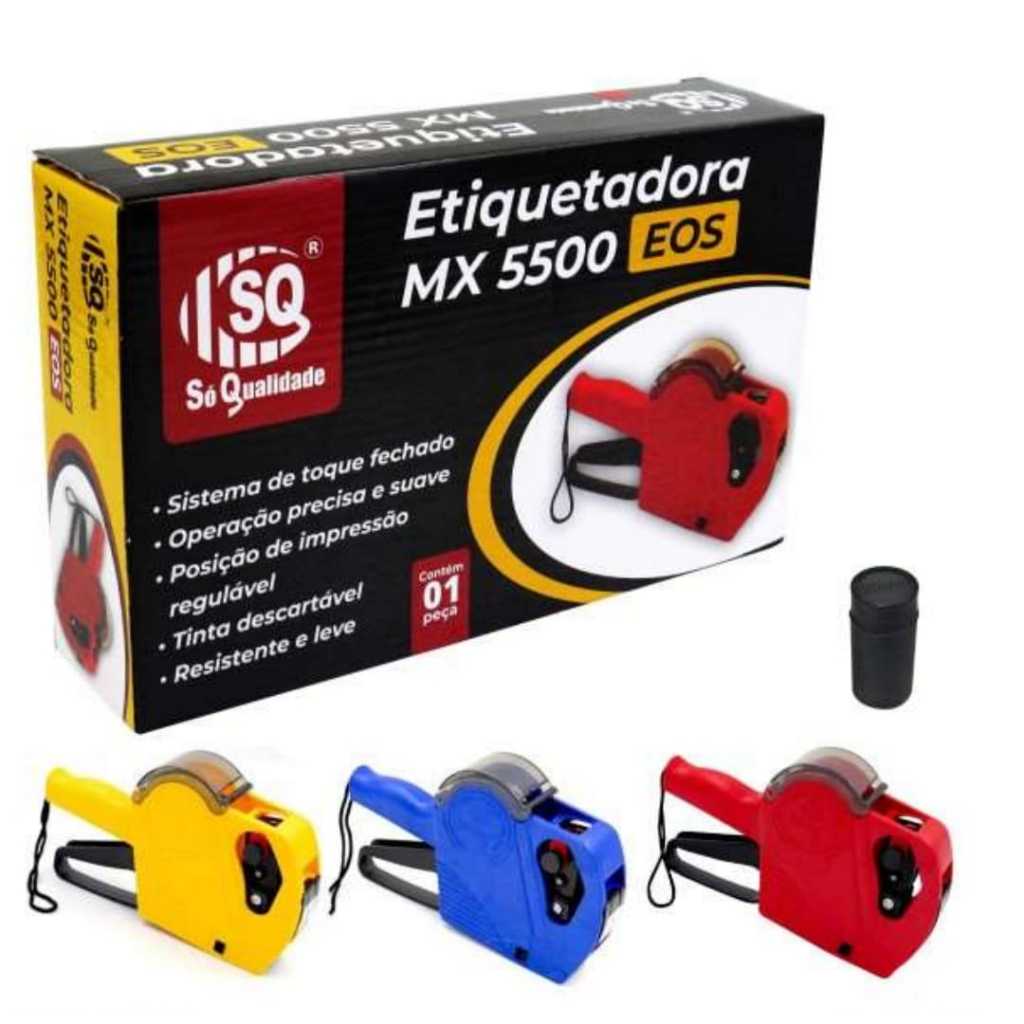 Etiquetadora de Preço MX5500 EOS + Rolo Etiqueta + Refil de Tinta