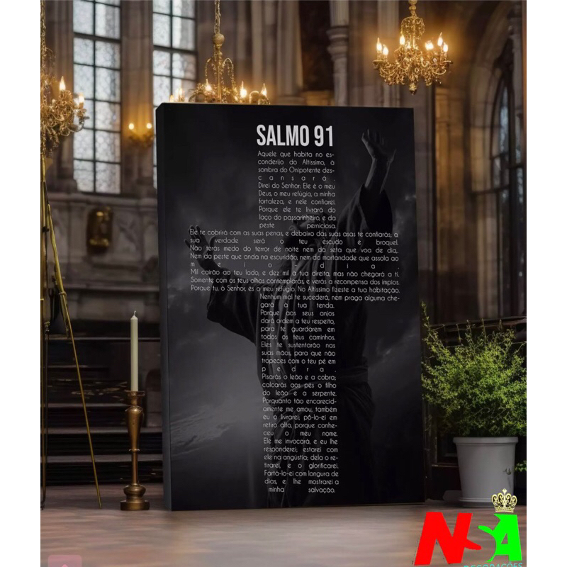 Quadro Decorativo para Sala,Quarto e Escritório SALMO 91