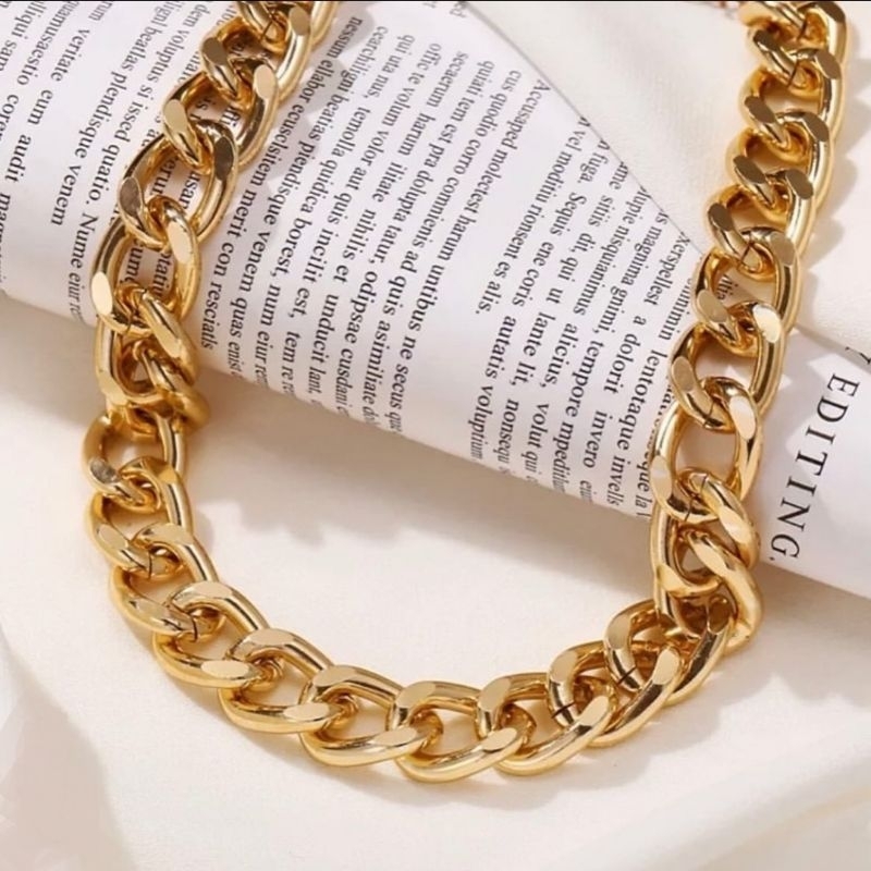 Collana Choker Donna Maglia Cubana Grossa - Acciaio Inossidabile Oro - Regalo Moda - Foto 2