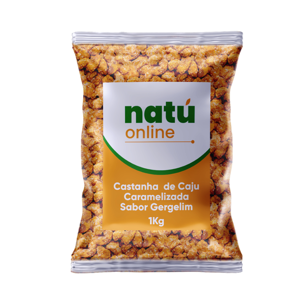 Castanha de Caju 1Kg Caramelizada com Gergelim