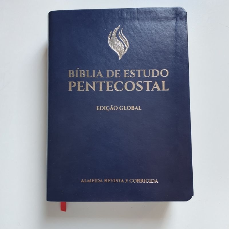 Bíblia De Estudo Pentecostal Global Azul + Caixa | Shopee Brasil