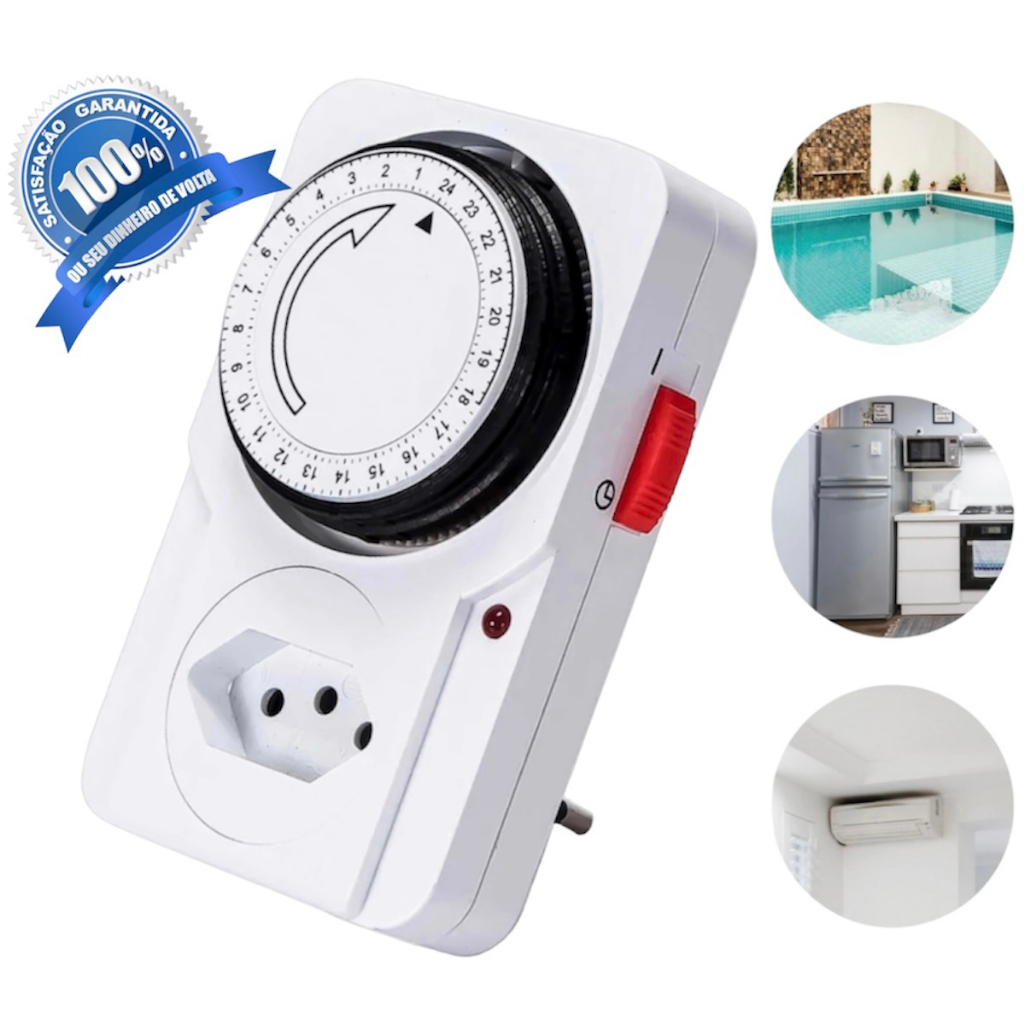 Temporizador Mecânico Timer Analógico De Tomada Bivolt | Shopee Brasil
