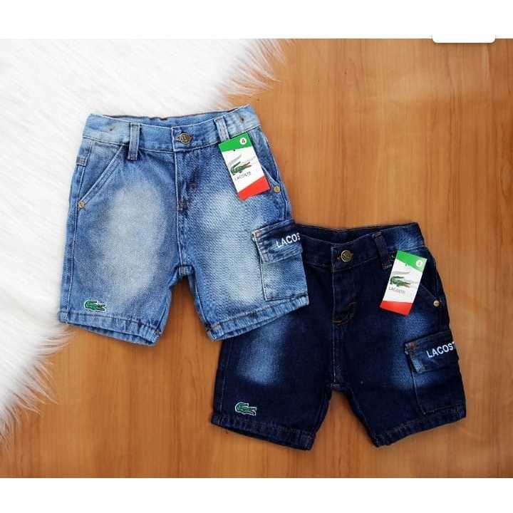 Bermuda jeans Infantil Cargo Shopee Brasil