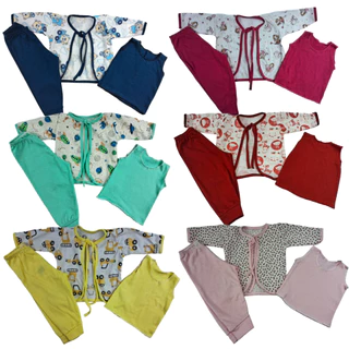 Kit com 3 e 5 Conjuntos Pagão de Cordinha Bebê Recém-Nascido Saída Maternidade Sortidos