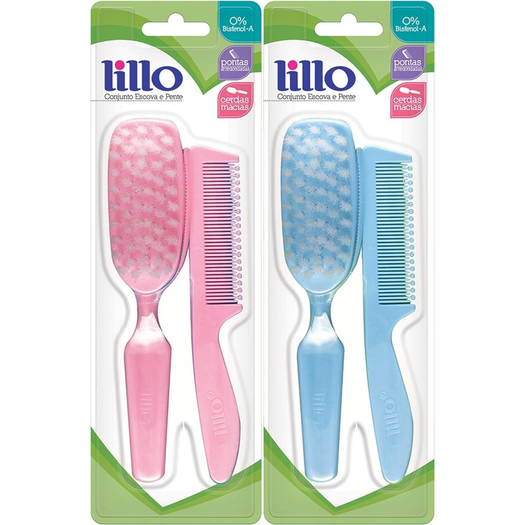kit Conjunto Escova e Pente Para Bebê Ultra Macio Lillo Fiona | Shopee ...