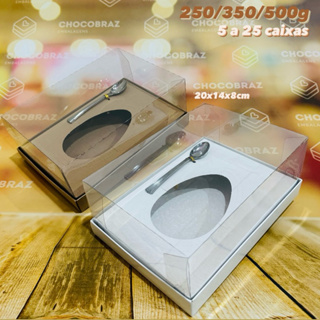KIT CAIXAS PARA OVO DE PÁSCOA AJUSTAVEL 250/350/500g BRANCA OU KRAFT PÁSCOA 2024 OFF