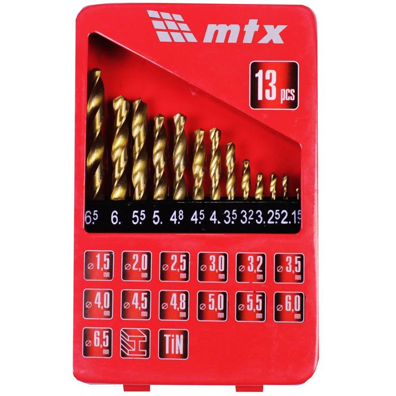 Jogo Brocas Aço Rápido Em Titânio 13 Peças Para Aço E Madeira