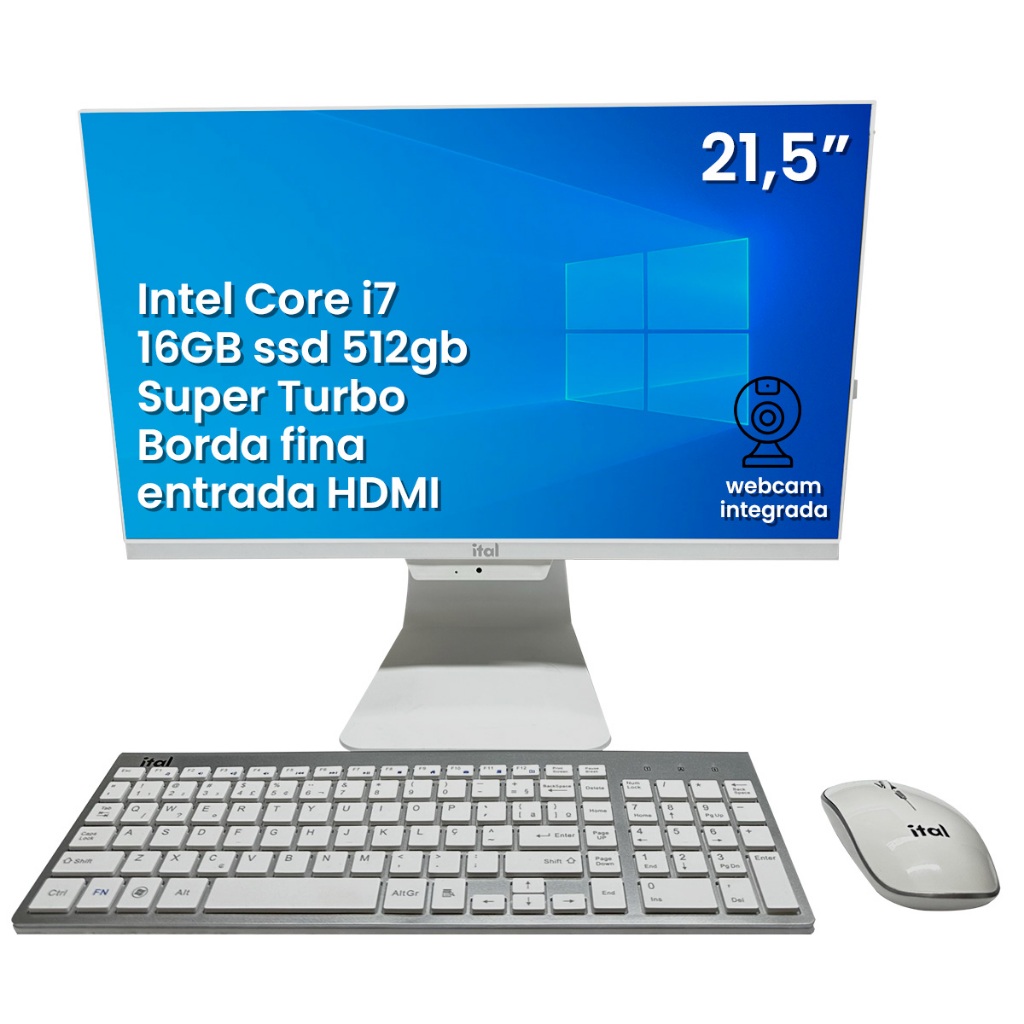 Computador All In One Intel Core I7 16GB RAM Ssd 512GB 21.5 Computador All In One Intel Core I7 16GB RAM Ssd 512GB 21.5