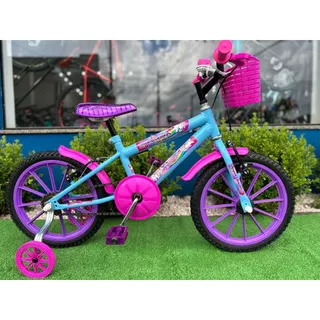 Bicicleta Bike Infantil Menina Aro 16 GyBikes C/Acessório Coloridos C/Rodinhas