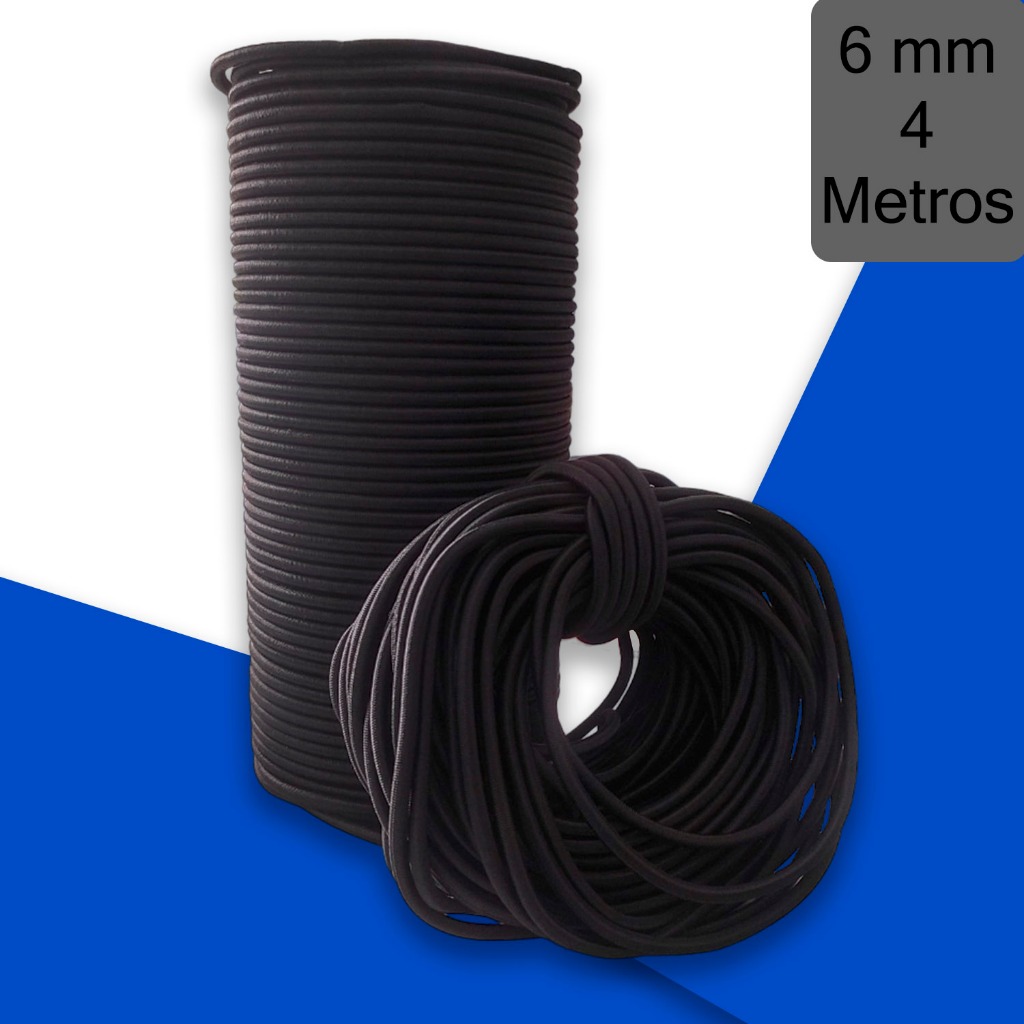 4 Metros Corda Elastica Elastico Rolico 6mm Multiuso Treino