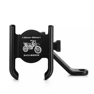 Suporte Para Celular Moto Scooter Em Alumínio Gira 360 Fixação Retrovisor Super Resistente
