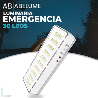 Luminária Emergência Lâmpada 30 Leds Recarregável Bivolt Luz Branca (Branco Frio 6,500K)