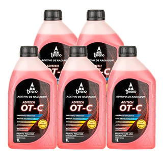 Kit 5 Aditivo Radiador Tirreno OT-C Pronto Para Uso 1 Litro