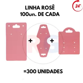 Cartela de Bijuteria Várias Cores 300 unidades Tag 3 modelos