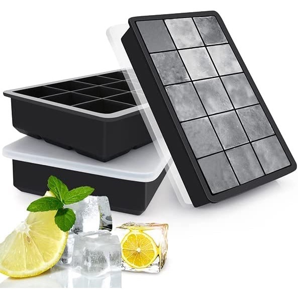 Forma De Gelo Silicone Com Tampa De Silicone 12X19Cml Fácil E Prático De Desenformar Multiuso Top Útil