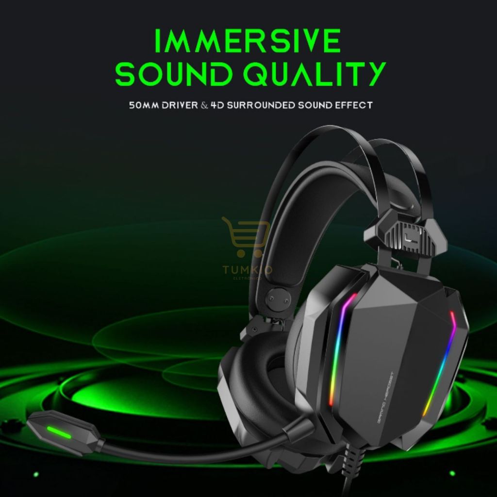 Headset Gamer Fone de ouvido HeadPhone Com Microfone Profissional para PC jogos