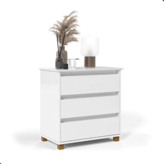 Mini Cômoda Mesa de Cabeceira Quarto com 3 Gavetas EJ