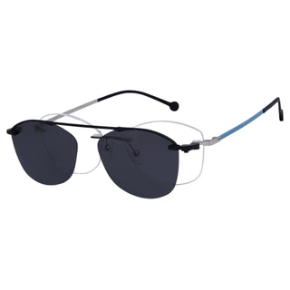 Óculos Sem Aro Clip-on Feminino Prata Azul 1803