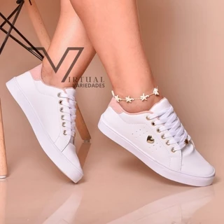 Tênis Feminino Sapatênis Casual coração Envio Imediato